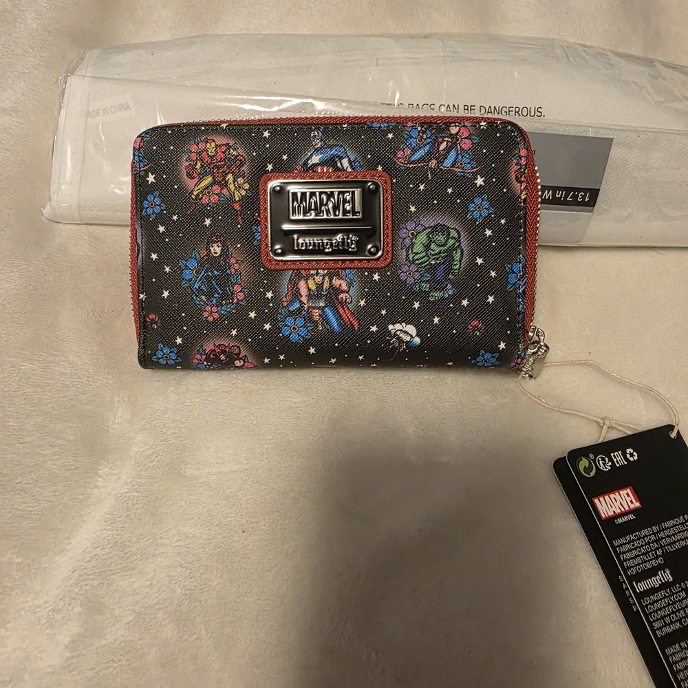 Loungefly Marvel Avengers Tattoo Zip Around Wallet